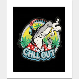 Chill Out: Hip Hop Shark Art Piece Posters and Art
